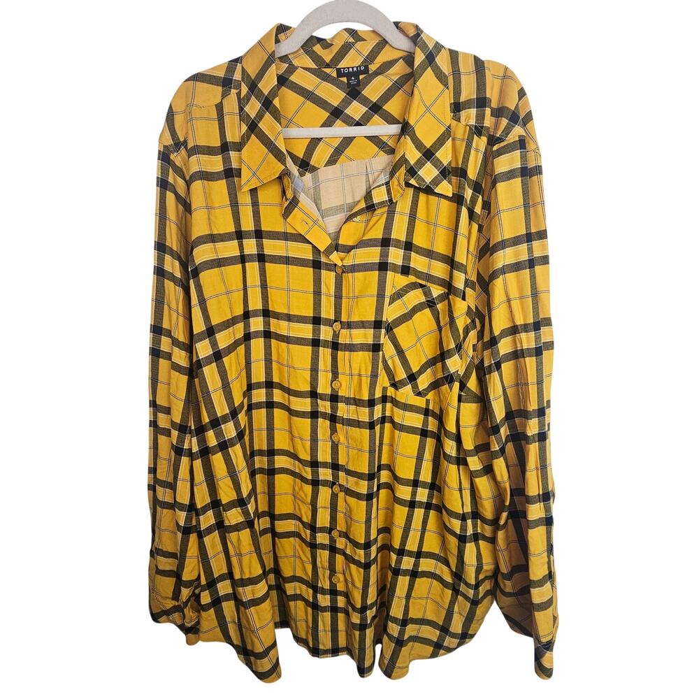 Torrid Womens Plaid Button Shirt Size 4X  Grunge Skater Punk Casual Career Corp
